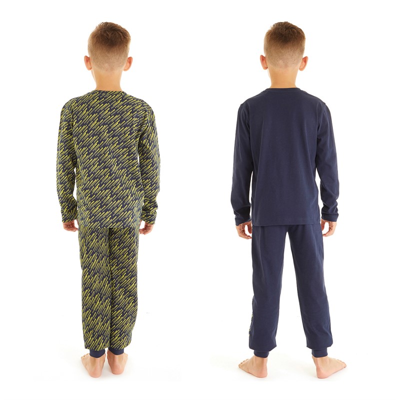 Threadboys Boys Two Pack Football Pyjama Sets Navy