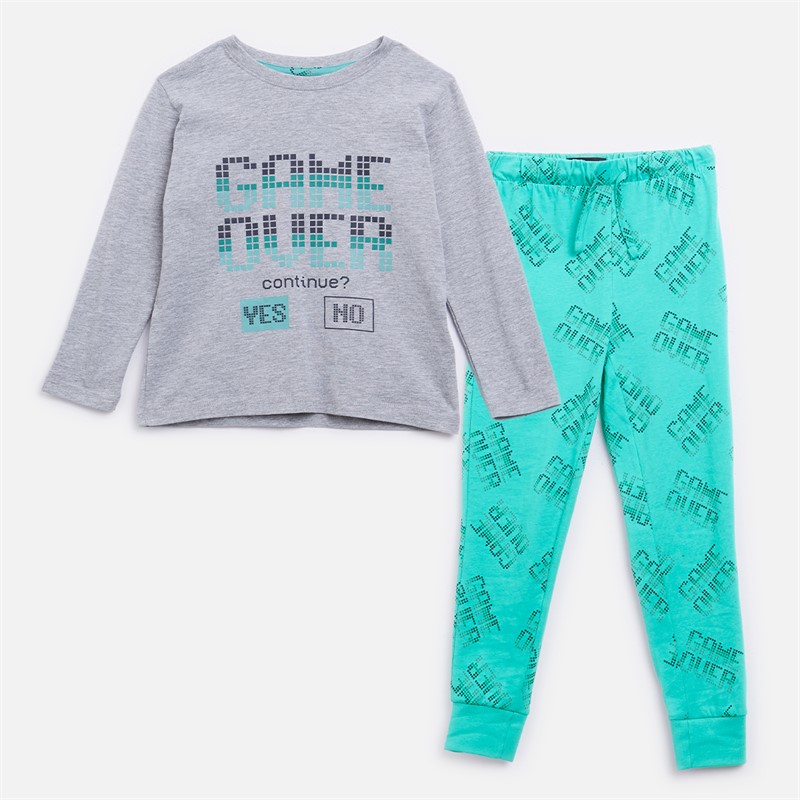 Threadboys Boys Game Over Long Sleeve Pyjama Set Multi - Size 5/6Y