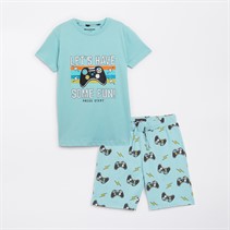 Threadboys Boys Fun Shorts And T-Shirt Pyjama Set Multi