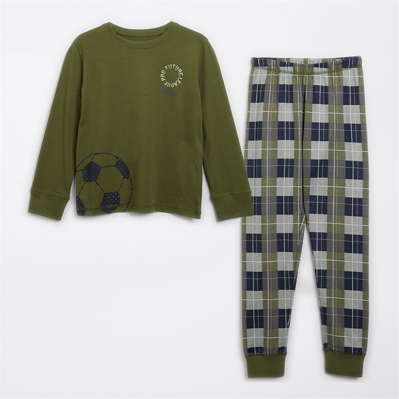 Threadboys Junge Dothan Nachtwäsche Set Khaki/Khaki Check