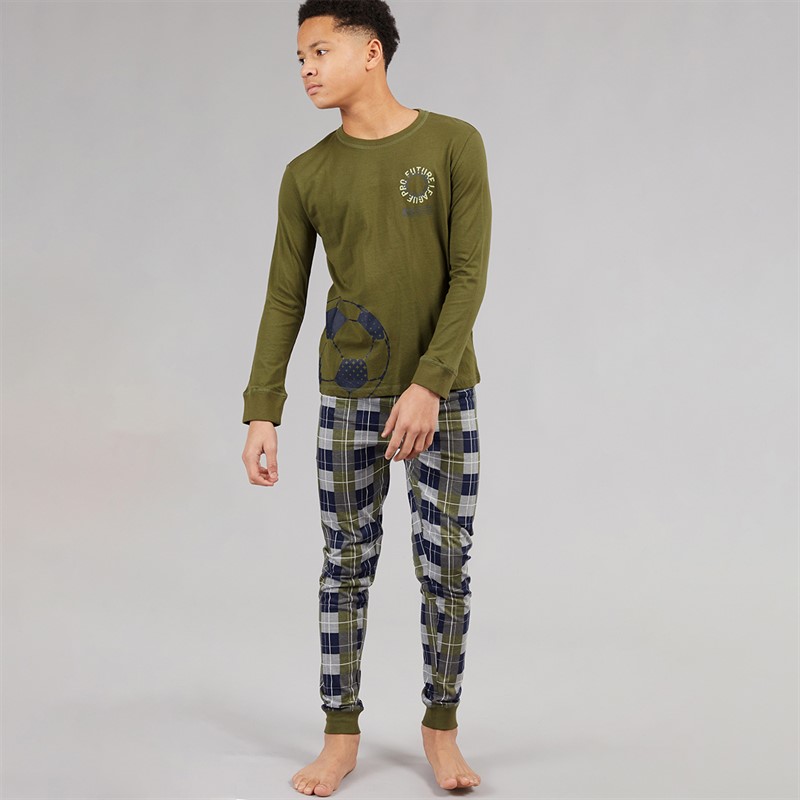 Threadboys Drenge Dothan nattøj sæt Khaki/Khaki Check