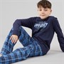 Threadboys Junge Atmore Nachtwäsche Set Navy/Blue Check