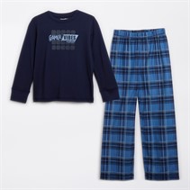 Threadboys Ensemble de nuit Atmore Garçon Navy/Blue Check