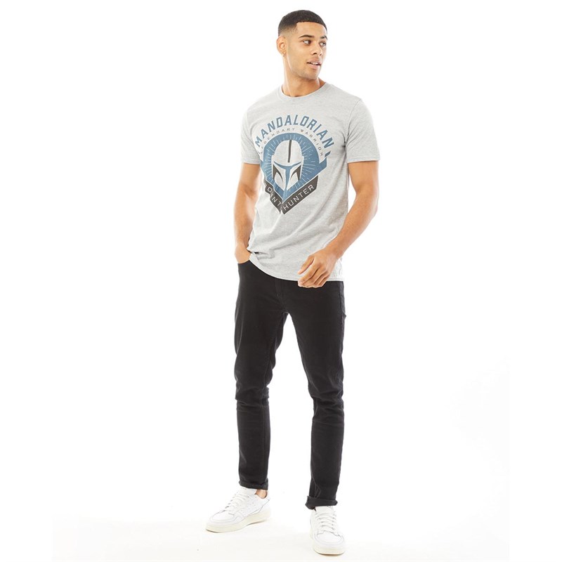 STAR WARS Mens Bounty Hunter T-Shirt Grey Heather