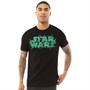 STAR WARS Mens Logo Festival Lights T-Shirt Black