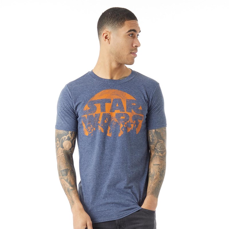 Buy STAR WARS Mens Sunset TShirt Heather Navy