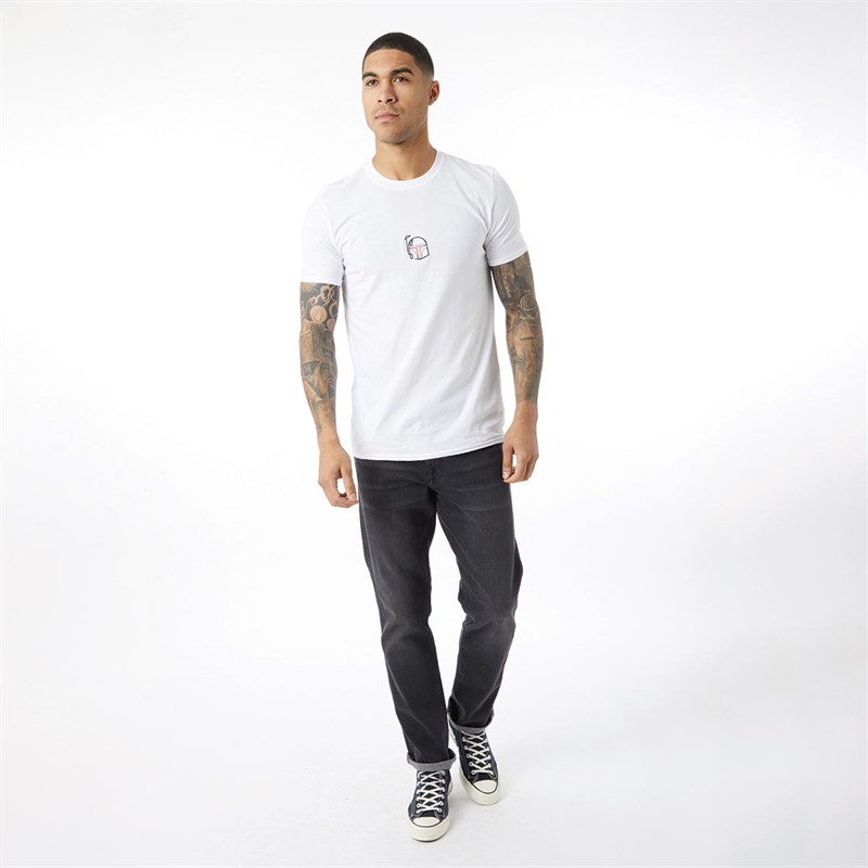STAR WARS Mens Boba Fett Emb T-Shirt White