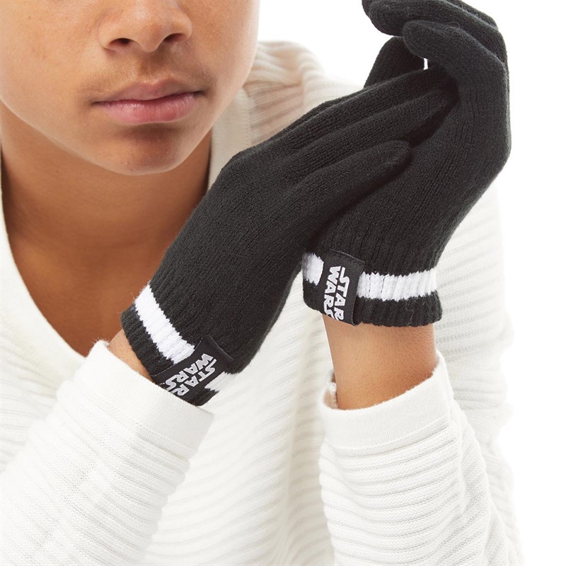 STAR WARS Boys Mini Text Logo Gloves Black