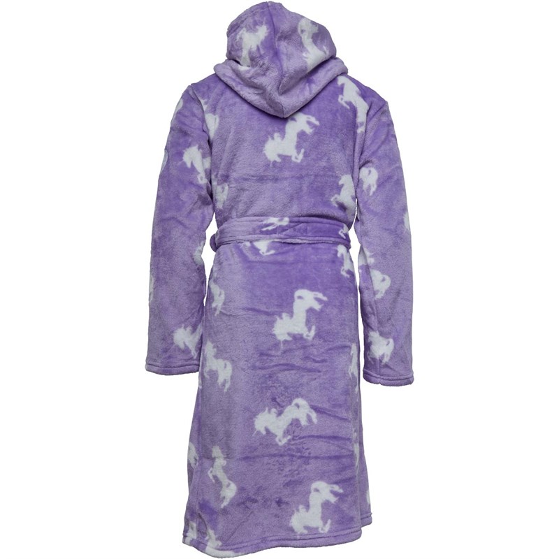 Threadgirls Dziewczęce Unicorn Szlafrok Lekki Fioletowy