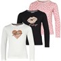 Threadgirls Girls Hayley Three Pack Long Sleeve Tops Black/Pink/Cream