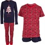 Threadgirls Girls Snow Two Pack Christmas Lounge Set Navy/Red