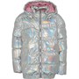 Threadgirls Girls Metallic Star Puffer Jacket Silver