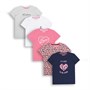 Threadgirls Girls Printed Five Pack T-Shirt Multi