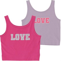 Threadgirls Girls Two Pack Crop Tops Pink/Lilac