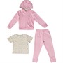 Threadgirls Girls Inferno Three Piece Tracksuit Pink /Leopard/Pink