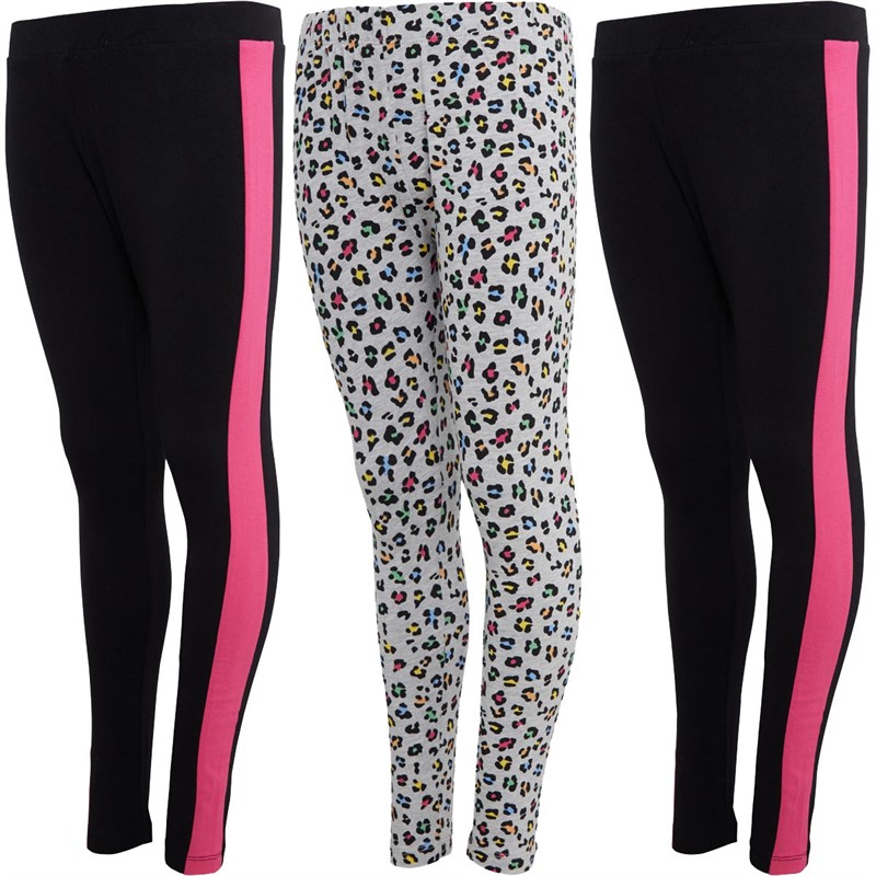 Buy Threadgirls Girls Eldon Three Pack Leggings Black/Grey Marl/Black
