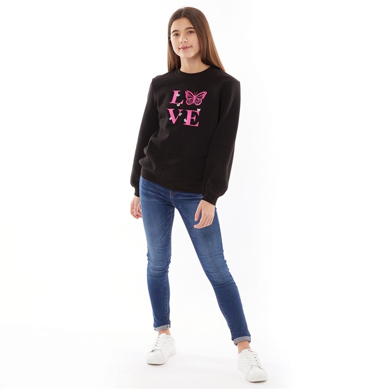 Threadgirls Girls Fleece Sweatshirt Black