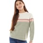 Threadgirls Girls Striped Colour Crew Jumper Sage