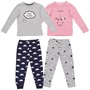 Threadgirls Girls Frengle Two Pack Pyjamas Pink/Grey Marl