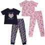 Threadgirls Girls Shine Two Pack Pyjamas Pink/Navy