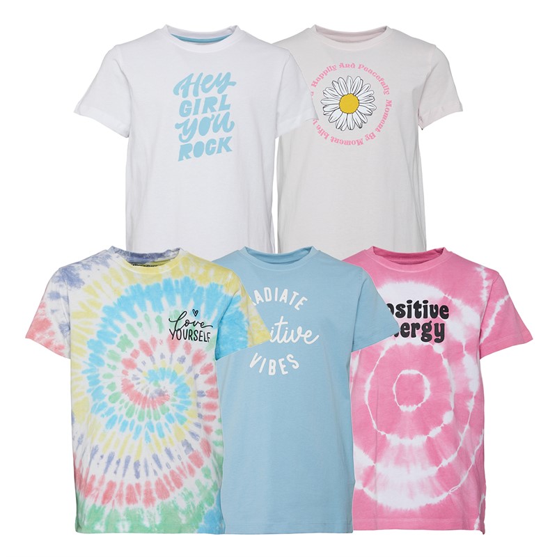 Threadgirls Girls Five Pack T-Shirts Multi