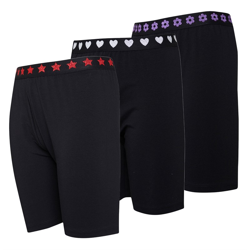 Threadgirls Girls Three Pack Cycling Shorts Black