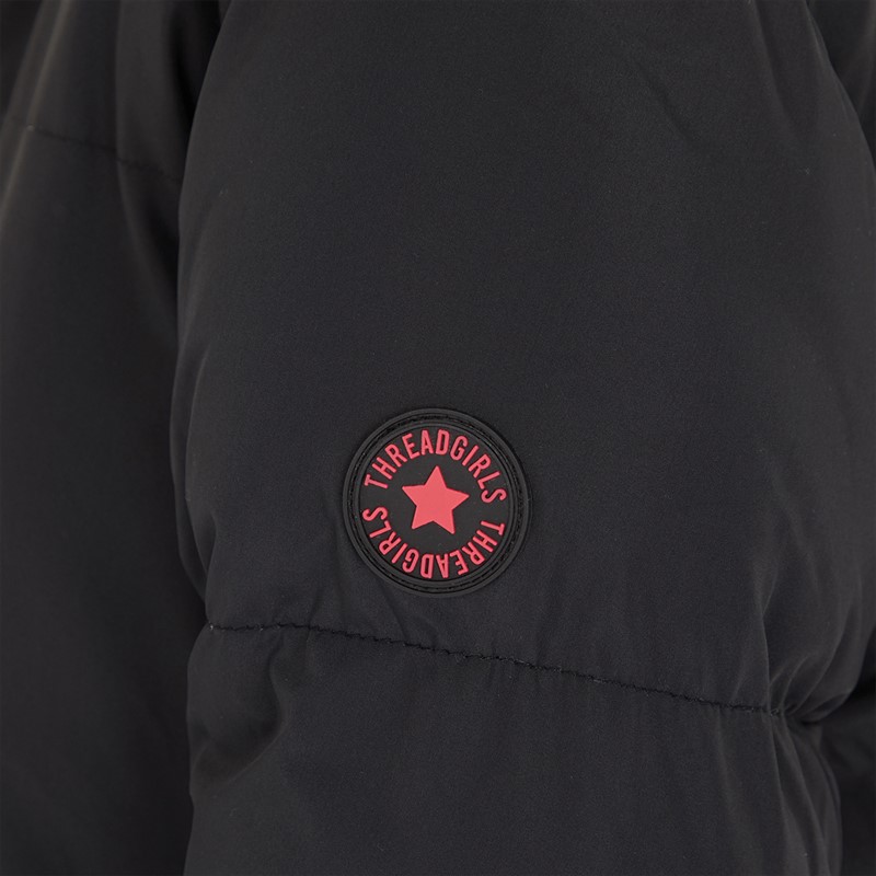 Threadgirls Girls Nasma Longline Puffer Jacket Black