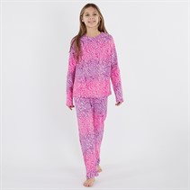 Threadgirls Girls Leopard Pyjama Set Dewberry