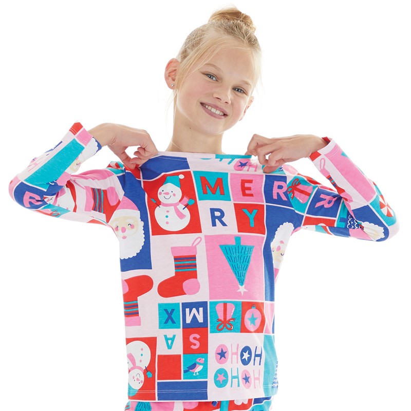 Threadgirls Girls Xmas Patch Pyjama Set Multi