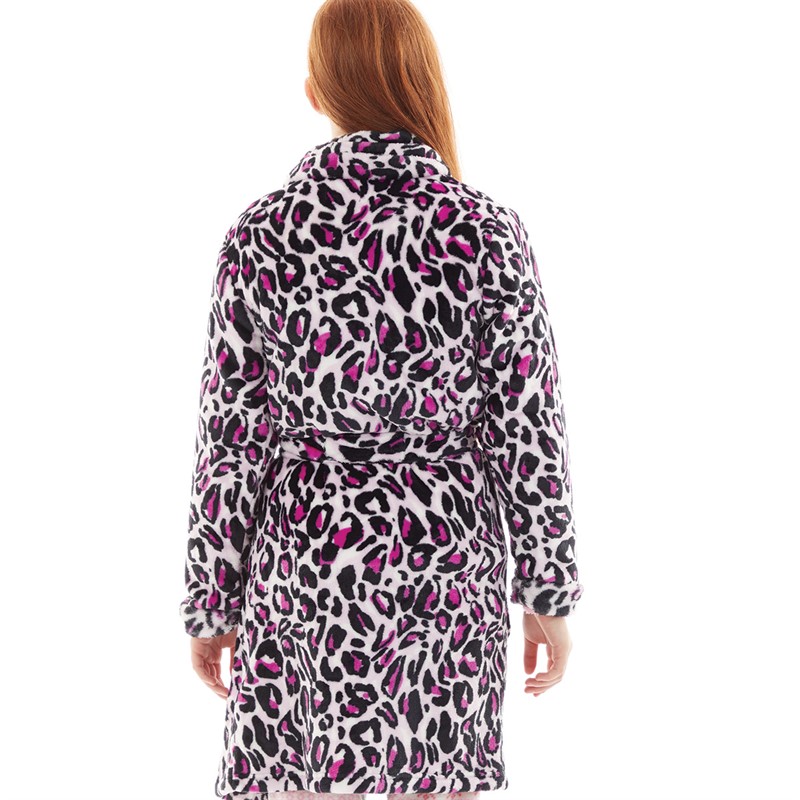 Threadgirls Girls Leopard Dressing Gown Multi