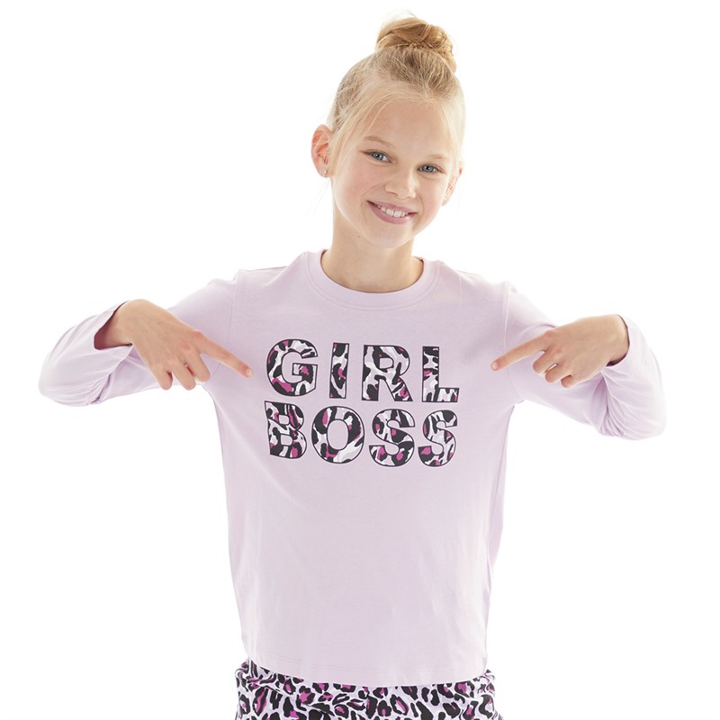 Threadgirls Girls Girl Boss Pyjama Set Orchid Bloom