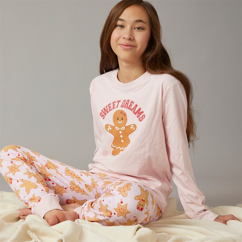 Threadgirls Girls Christmas Sweet Dreams Pyjama Set Pink