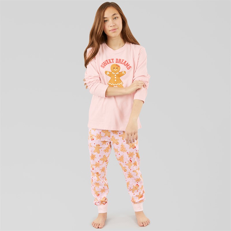 Threadgirls Girls Christmas Sweet Dreams Pyjama Set Pink