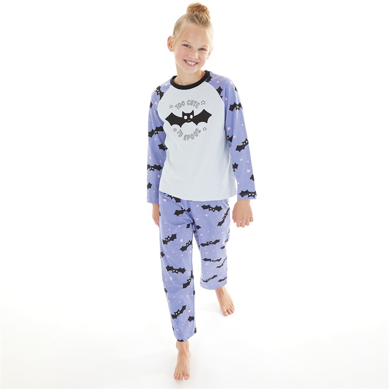 Threadgirls Girls Too Cute To Spook Pyjama Set Lavender