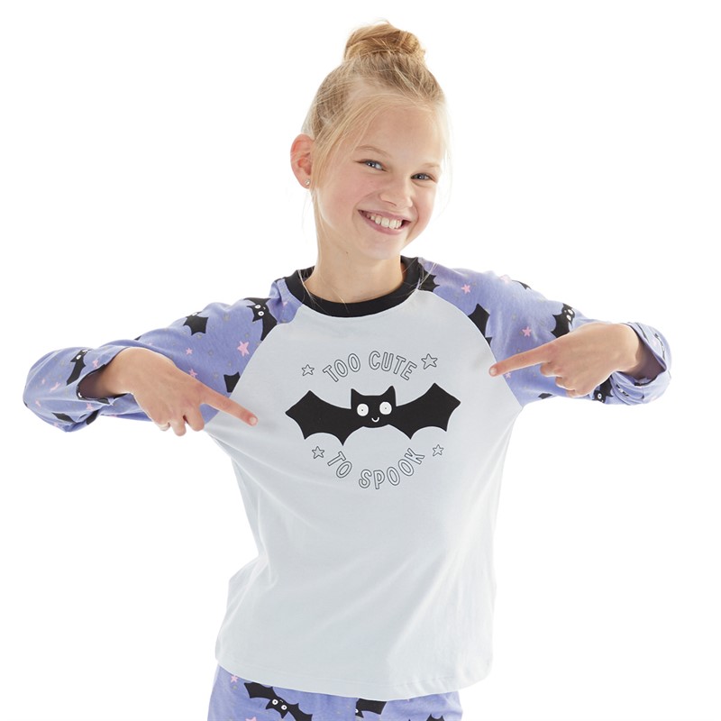 Threadgirls Girls Too Cute To Spook Pyjama Set Lavender