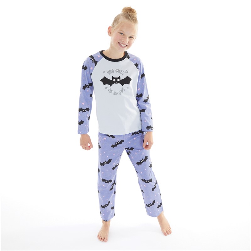 Threadgirls Girls Too Cute To Spook Pyjama Set Lavender