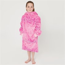 Threadgirls Girls Leopard Blanket Hoodie Dewberry