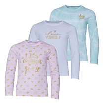 Threadgirls Girls Three Pack Queen Long Sleeve Tops Multi