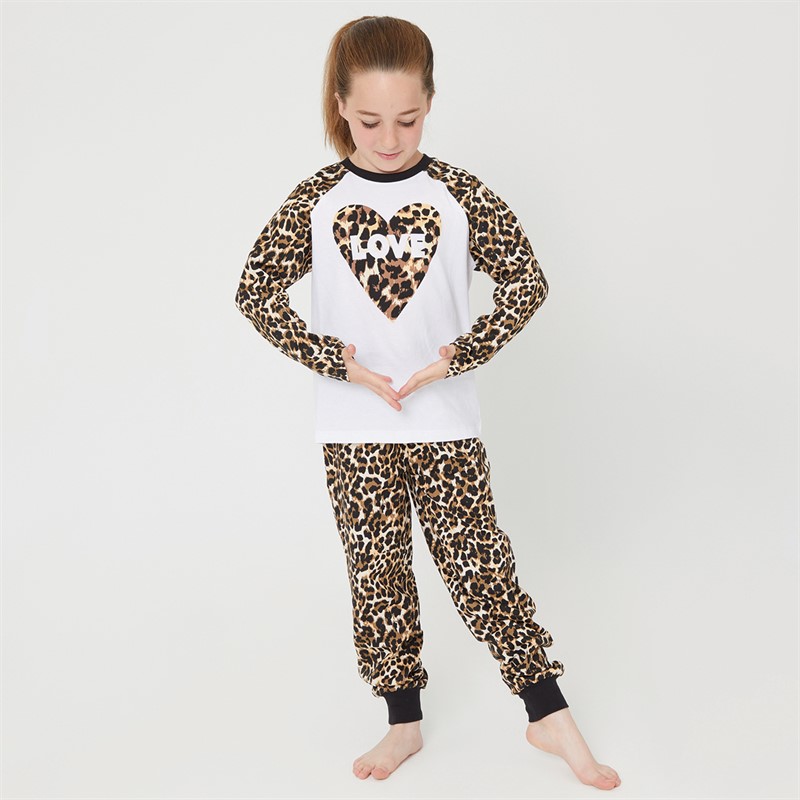 Threadgirls Girls Love Leopard Pyjama Set Multi