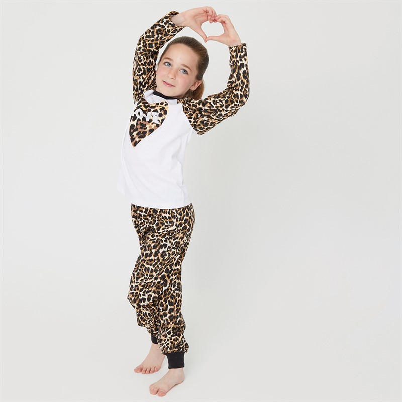 Threadgirls Girls Love Leopard Pyjama Set Multi