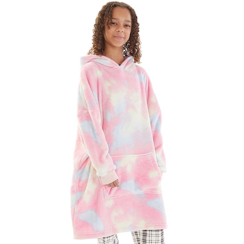 Threadgirls Mädchen Molly Übergröße Decke Hoodie Rosa Mehrfarbig