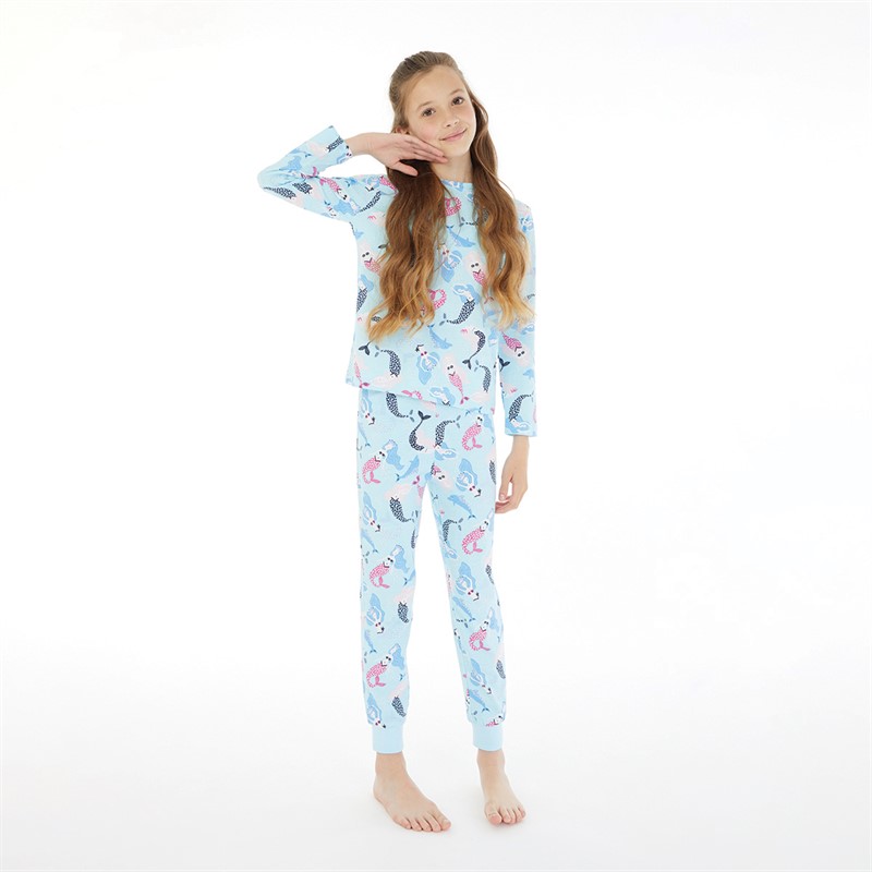 Threadgirls Girls Mermaid Pyjama Set Blue