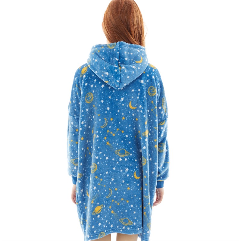 Threadgirls Girls Oversized Blanket Hoodie Blue