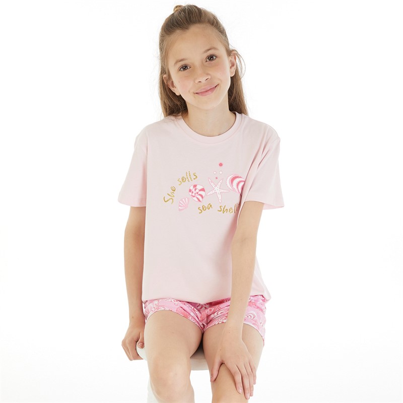 Threadgirls Girls Sea Shells Pyjama Set Pink