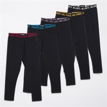 Threadgirls Leggings Mädchen 5er-Pack Schwarz