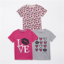 Threadgirls Drei T-Shirts mit Herz Mädchen Multi