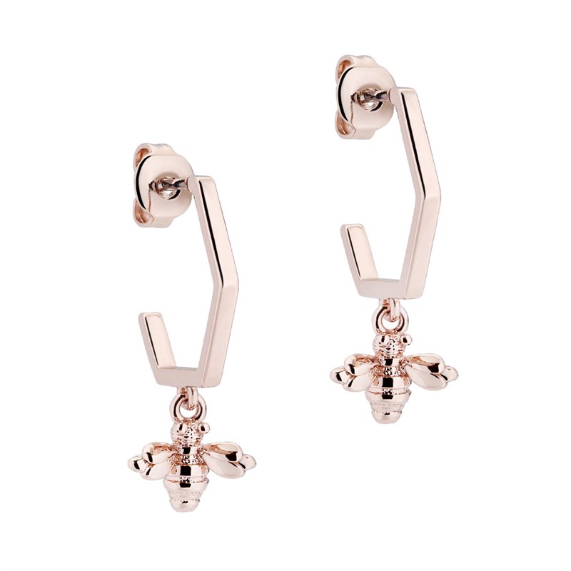 Ted Baker Womens Bedza Bumble Bee Hoop Earrings Rose Gold