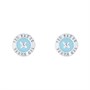 Ted Baker Womens Eisley Enamel Mini Button Earrings Silver/Aquamarine