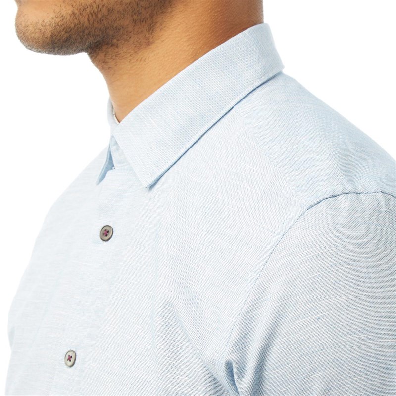 Buy Ted Baker Mens Clino Short Sleeve Linen Shirt Blue