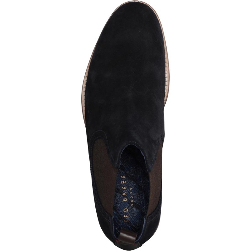 Ted Baker Mens Secaint Suede Chelsea Boots Dark Blue